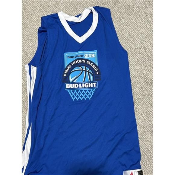 Bud Light Seltzer Blue & White Basketball Jersey Men’s XL Mini Hoops Mania - Picture 1 of 5
